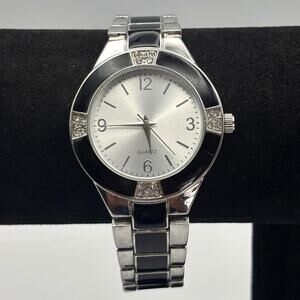 Silver & Black Quartz Men's Watch